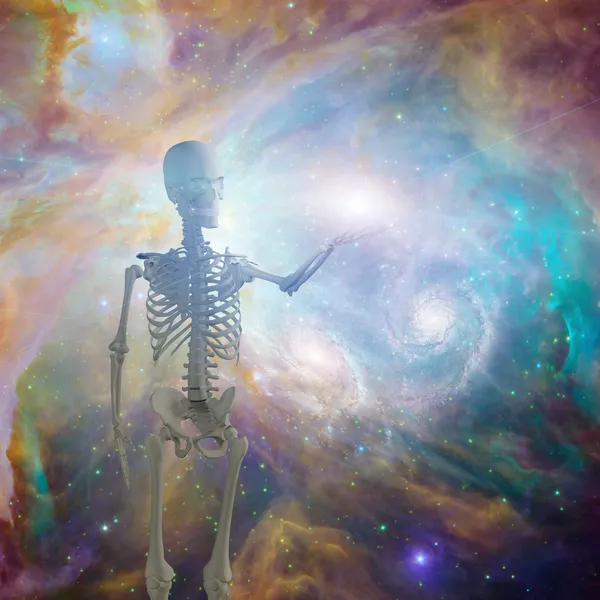 Skelett i rymden — Stockfoto