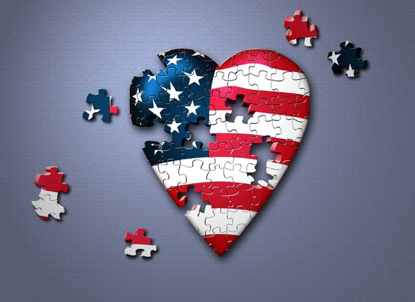 Etats Unis drapeau coeur — Photo