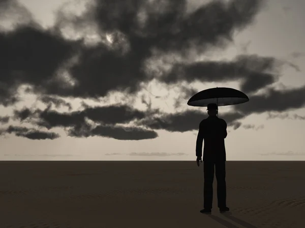 Man with Umbrella — Stock Photo, Image