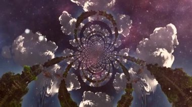 Gerçeküstü doğada bulutlar. Fraktal