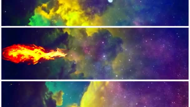 Arte Moderna Fuoco Nel Cielo Nuvole — Video Stock