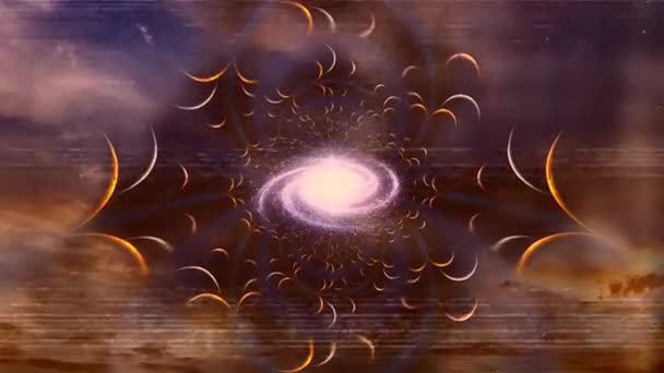 Gezegensel Fraktal Sonsuz Boyutlar Canlı Galaksiler — Stok video