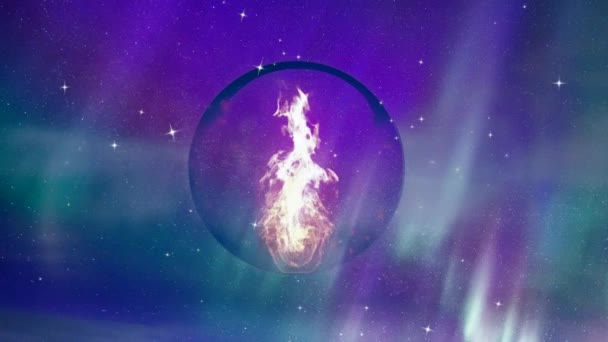 Crystal Ball Foc Interior Videoclip Animat — Videoclip de stoc