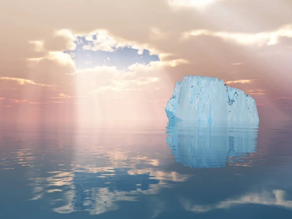 Iceberg Sea Rendering — Stock Photo, Image