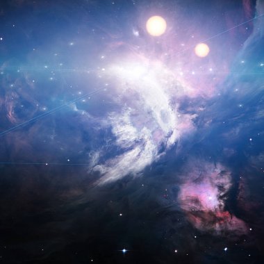 Nebula canlı uzayı. 3B görüntüleme.