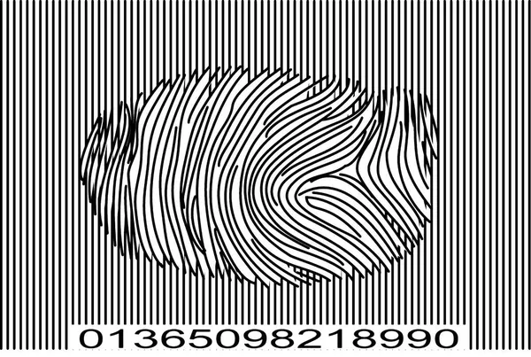 Vingerafdruk Barcode Conceptuele Illustratie Weergave — Stockfoto