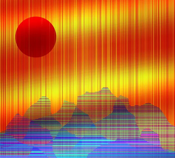 Abstraktní Západ Slunce Nebo Ranní Malba Vykreslování — Stock fotografie