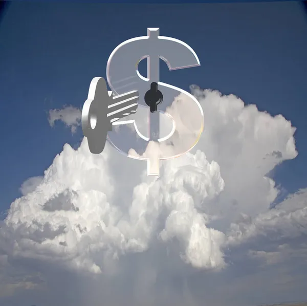 Key Opens Dollar Sign — Stock Photo, Image