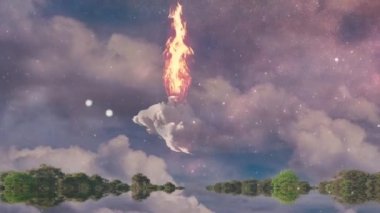 Canlı uzayda bir galaksi. Gerçeküstü Satranç Alanı