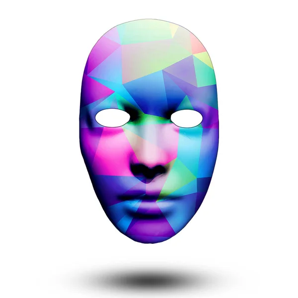 Barevná Maska Geometrickými Vzory Vykreslování — Stock fotografie