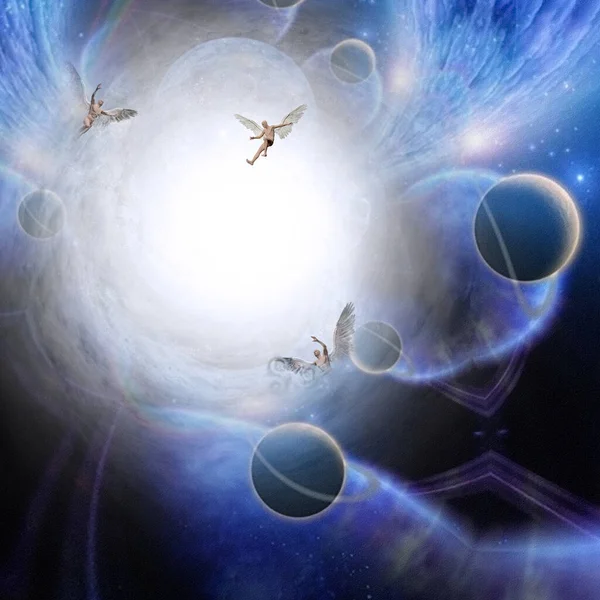 Angels Vivid Space Rendering — Stock Photo, Image