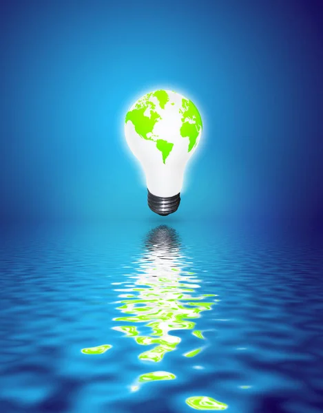 Earth Light Bulb Rendering — Stock Photo, Image