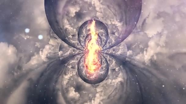 Arte Moderna Fuoco Nel Cielo Frattale Delle Nuvole — Video Stock