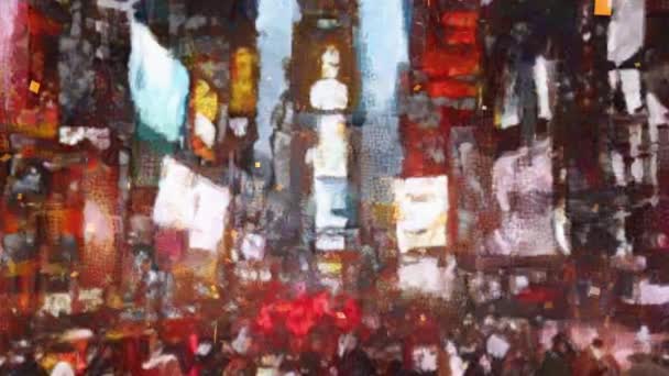 Times Square New York Abstrakte Bewegte Menschenmenge Hochwertiges Filmmaterial — Stockvideo