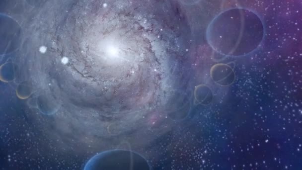 Derin Uzayda Sarmal Galaksi Gezegenler — Stok video