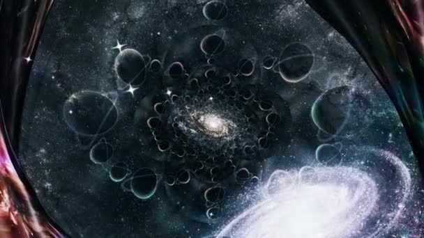 Яскрава Галактика Сюрреалістичний Простір — стокове відео