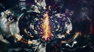 Soyut yüzler. Modern sanat. Canlandırılmış Fraktal