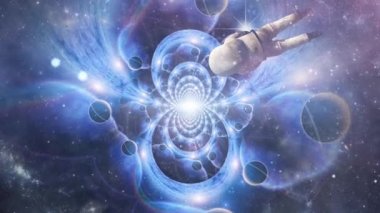 Fraktal uzaydan önce astronot. Canlandırılmış video