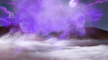 Gerçeküstü çölde maskeler. Canlandırılmış video