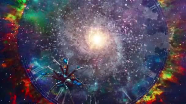 Uzaydaki Örümcek Canlandırılmış Video — Stok video