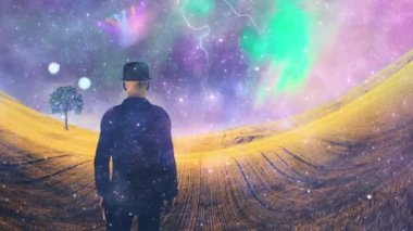 Gerçeküstü doğadaki insan. Canlandırılmış video