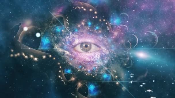 Oog Mystieke Kosmische Fractal Geanimeerde Video — Stockvideo