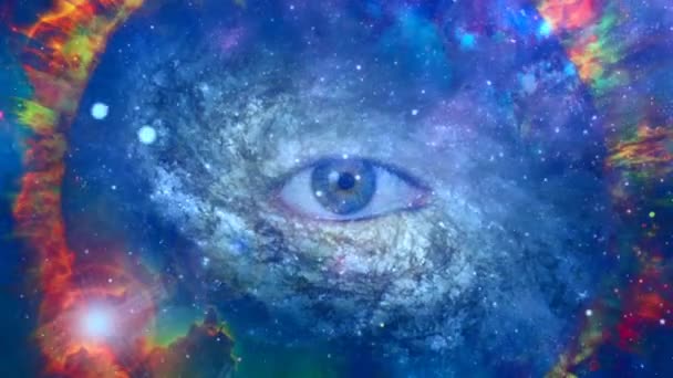 鮮やかな宇宙で神の目 アニメーションビデオ — ストック動画