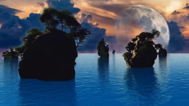 夢の島 美しいメルヘンの風景 — ストック動画