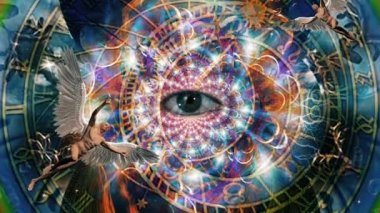 Melekler ve tüm gözler sonsuz boyutlarda. Astronomik saat