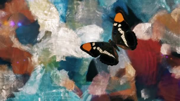 Abstract Painting Soft Pastel Colors Butterfly High Quality Footage — Vídeos de Stock