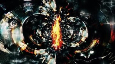 Soyut yüzler. Modern sanat. Canlandırılmış Fraktal