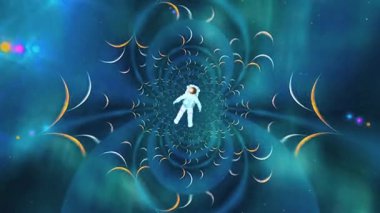 Sonsuz uzaylardan önce astronot. Parlak galaksi