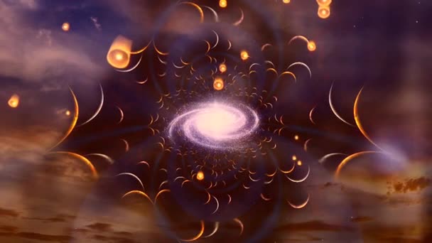 Gezegensel Fraktal Sonsuz Boyutlar Canlı Galaksiler — Stok video