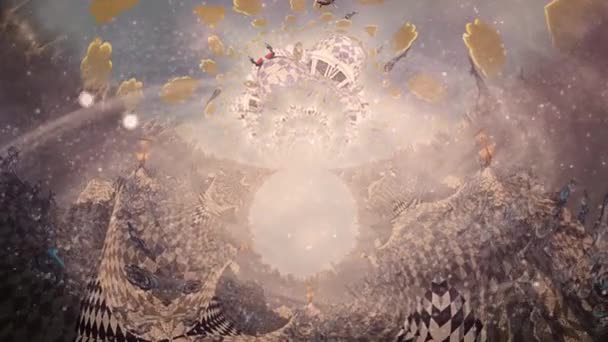Sürreal Satranç Fraktalında Animasyon Galaksisi — Stok video