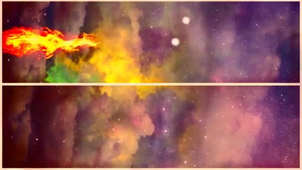 Arte Moderna Fuoco Nel Cielo Nuvole — Video Stock