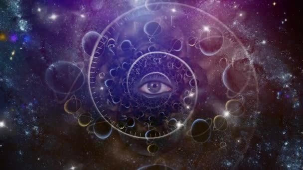 Oko Spirala Czasu Fraktal Kosmiczny — Wideo stockowe