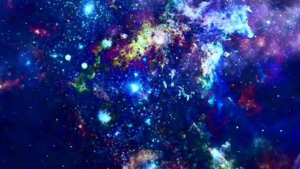 充满活力的宇宙 深空动画中的恒星和星云 — 图库视频影像