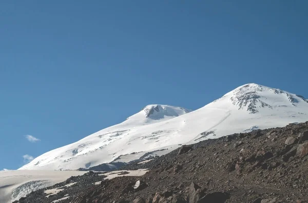 Caucasian Mountain Range Perspective Caucasian Snow Mountain Volcano Elbrus Landscape — Stock Photo, Image