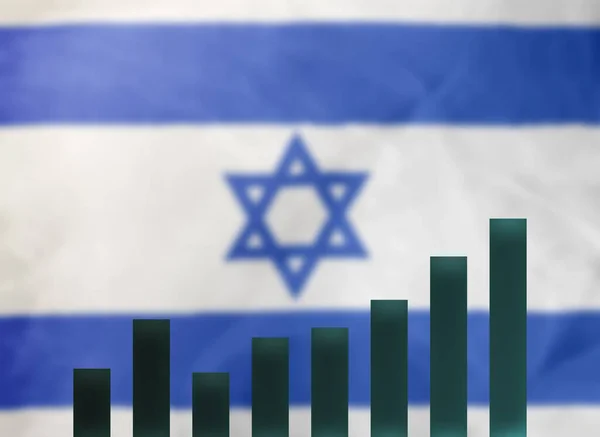 Conceito Crescimento Desenvolvimentos Sucesso Contexto Bandeira Nacional Israel Gráfico Aumento — Fotografia de Stock