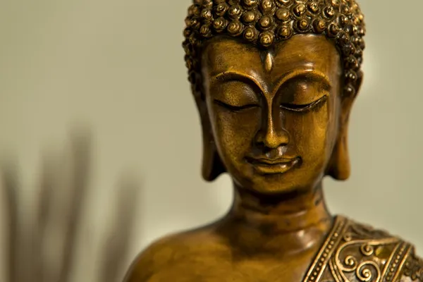 Bronze Buddha Head Stock Photo