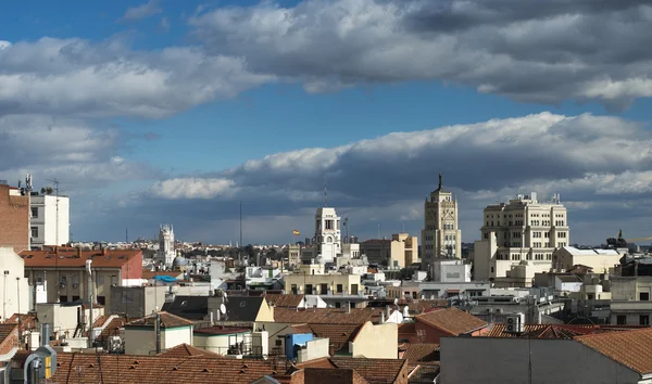 De skyline van de stad van Madrid — Stockfoto