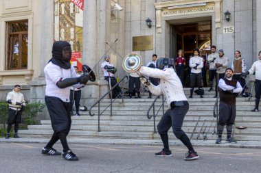 Madrid, İspanya - 17 Eylül 2022: III Jornadas de Esgrima Antigua in thel Archivo Histrico Nacional Sala Carranza de Esgrima Antigua ve Asociacin de Amigos del AHN.