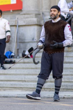 Madrid, İspanya - 17 Eylül 2022: III Jornadas de Esgrima Antigua in thel Archivo Histrico Nacional Sala Carranza de Esgrima Antigua ve Asociacin de Amigos del AHN.