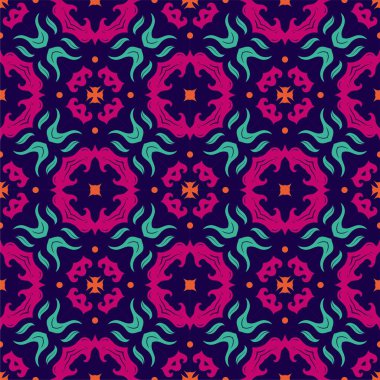 Renk desenli süs arka planı. Etnik olmayan yazdırılmaya hazır