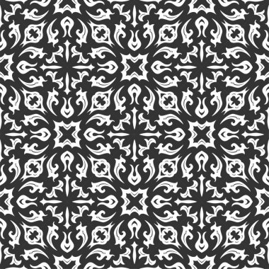 Siyah ve beyaz desenli süsleme şekli. Basit, pürüzsüz soyut arkaplan