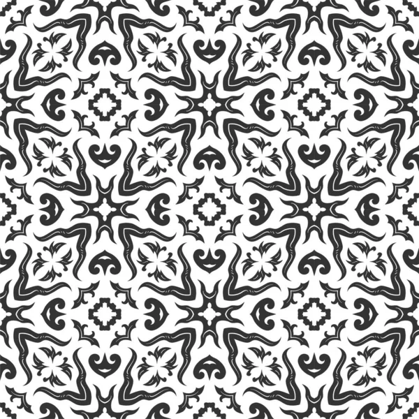 黑白花纹装饰品的形状 简单无缝的抽象背景 — 图库矢量图片
