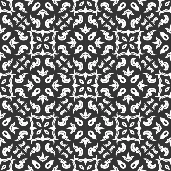 Zwart Wit Patroon Ornament Vorm Eenvoudige Naadloze Abstracte Achtergrond — Stockvector