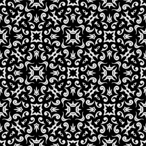黑白花纹装饰品的形状 简单无缝的抽象背景 — 图库矢量图片