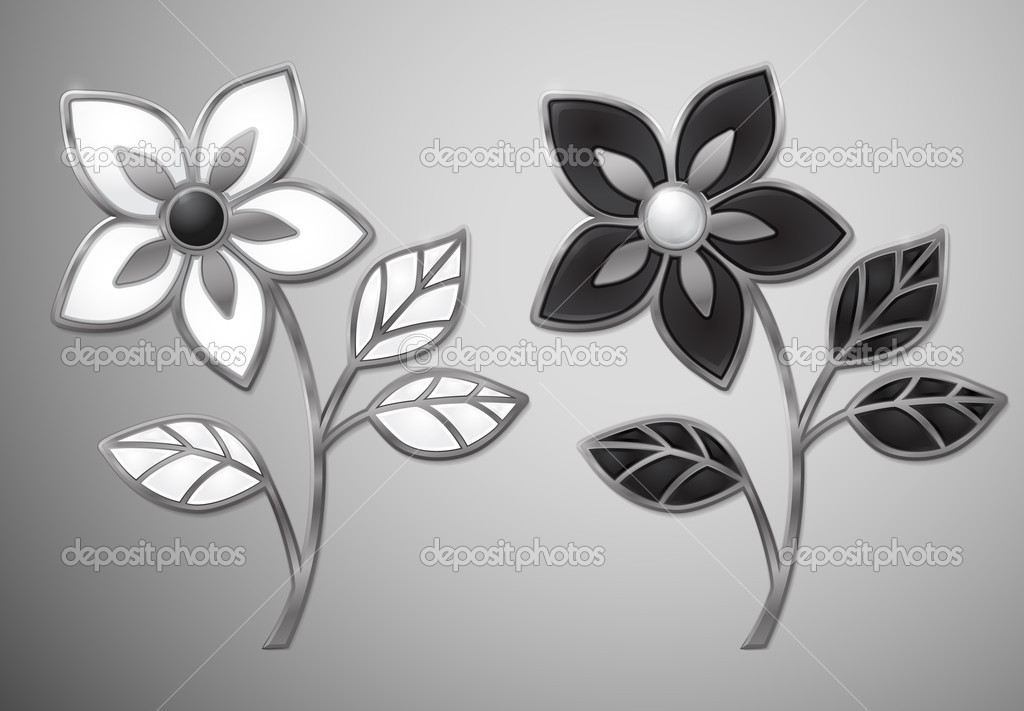 Vector silver flower. — Stock Vector © amiloslava #23679375