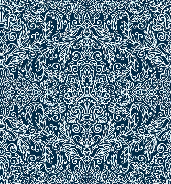 Seamless blue floral damask wallpaper — Stock Vector © lina_s 4346106